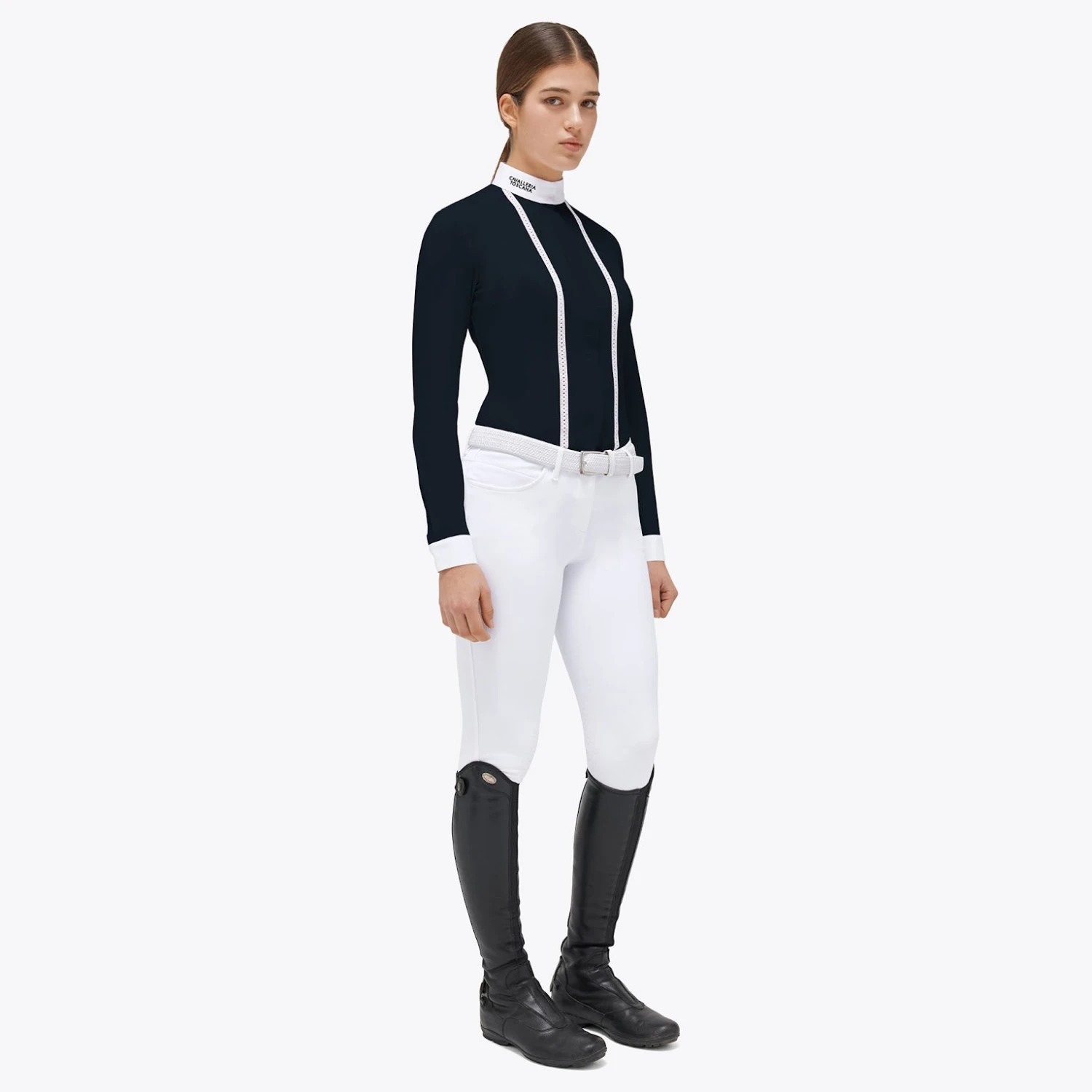 Cavalleria Toscana Sangallo Embroidery Jersey L/S Competition Shirt - CAD247 - Image 3