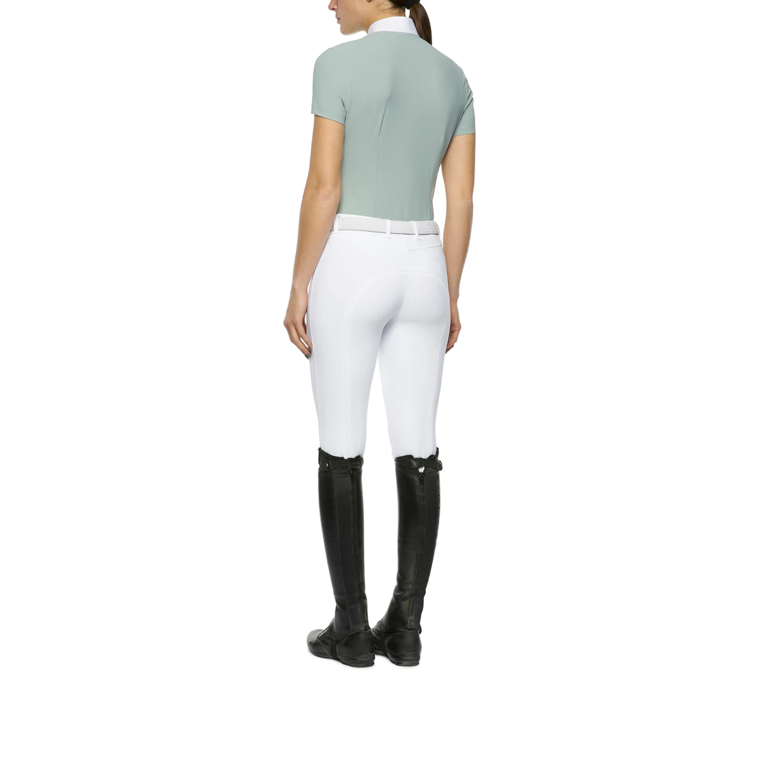 Cavalleria Toscana Women's Pleated Jersey Short-Sleeve Competition Polo Shirt - Image 6