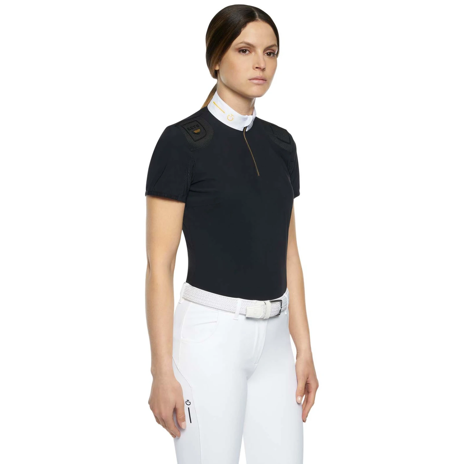 Cavalleria Toscana R-Evo Epaulet Shortsleeve Zip Polo