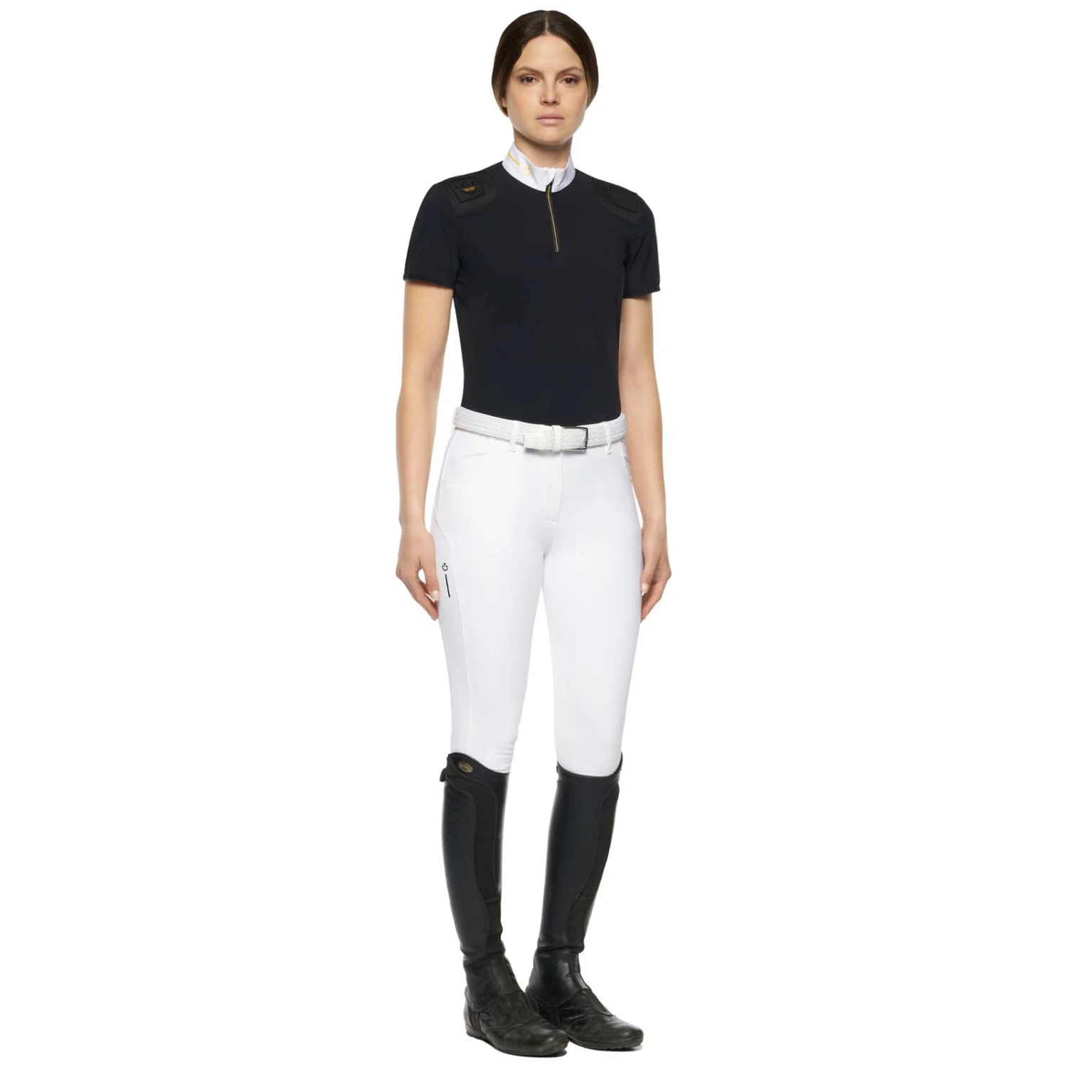 Cavalleria Toscana R-Evo Epaulet Shortsleeve Zip Polo - Image 2