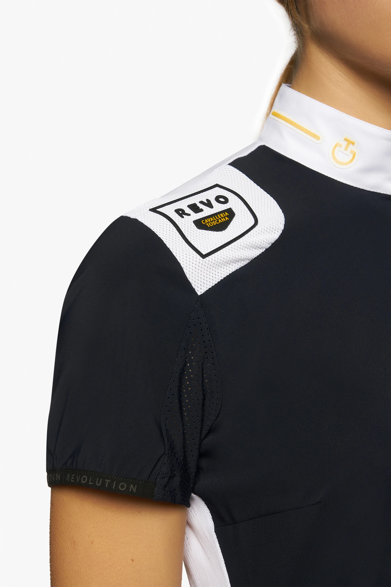 Cavalleria Toscana R-Evo Epaulet Shortsleeve Zip Polo - Image 13