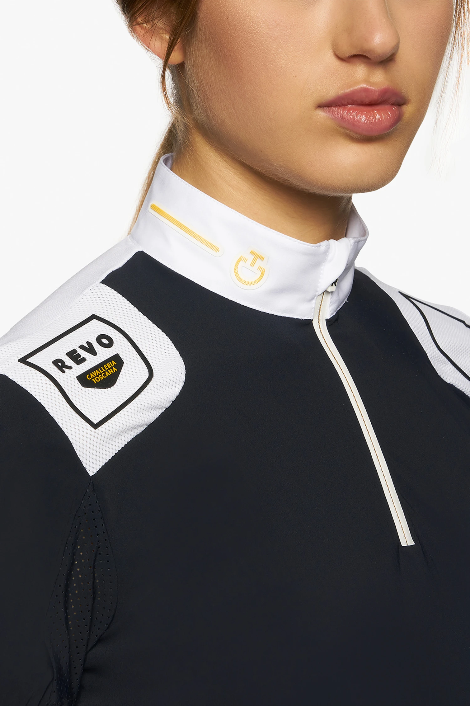 Cavalleria Toscana R-Evo Epaulet Shortsleeve Zip Polo - Image 14