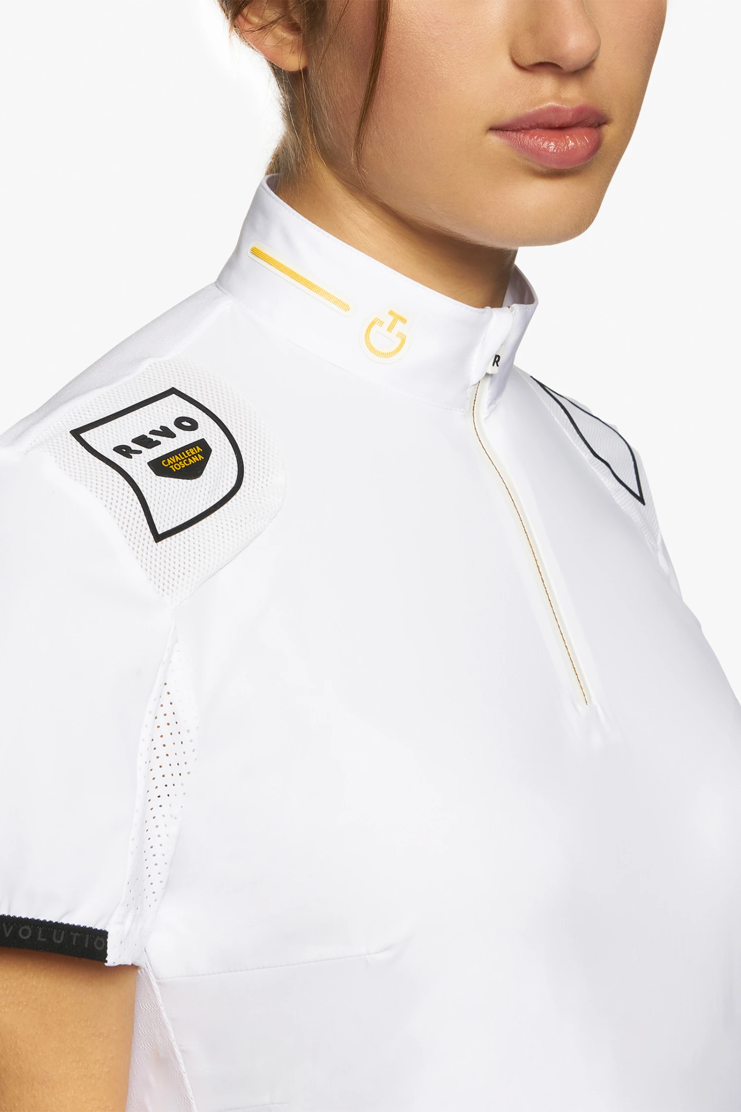 Cavalleria Toscana R-Evo Epaulet Shortsleeve Zip Polo - Image 20