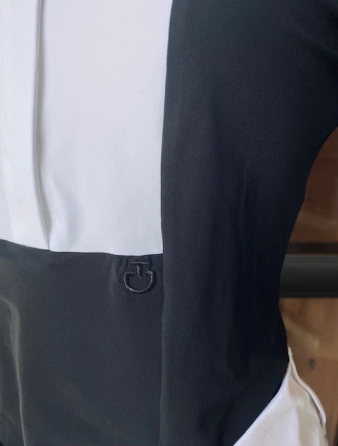 Cavalleria Toscana Long Sleeve Competition Shirt With Poplin Bib - CAD191 - Image 2