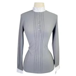 Cavalleria Toscana 'Pleated' Competition Polo In Grey - Women's Large