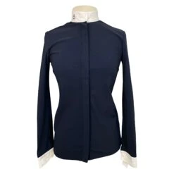 Cavalleria Toscana Button Up Show Shirt In Navy - Women's Small