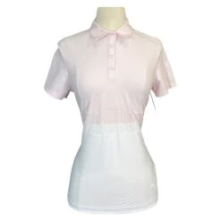 Cavalleria Toscana Perforated Stripe Polo In Baby Pink/White - Women's XS