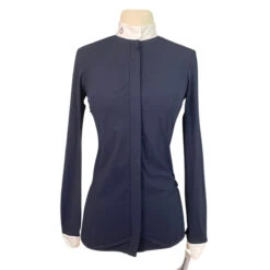 Cavalleria Toscana Pleat Back Competition Shirt In Dark Navy/White - Women's Medium