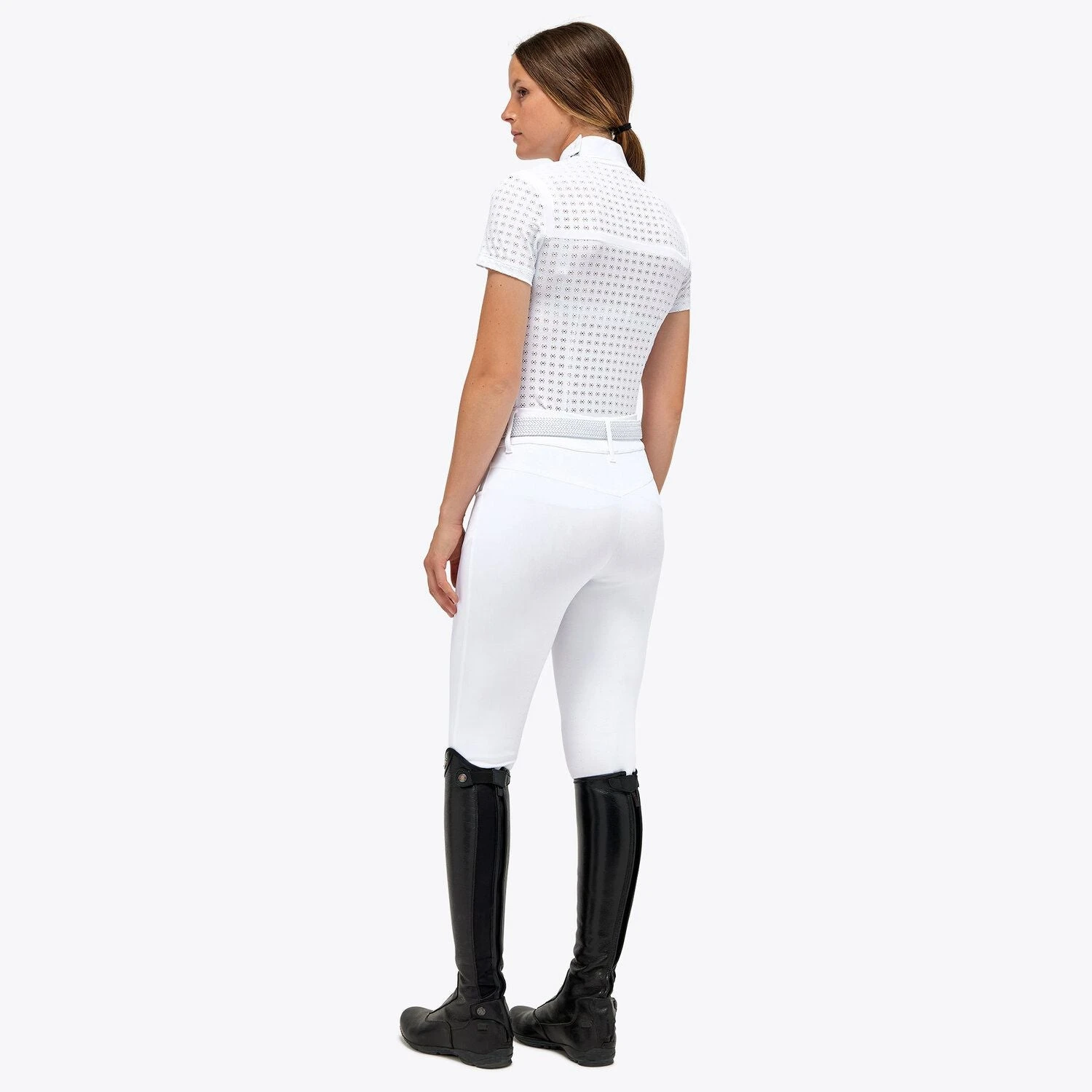 Cavalleria Toscana Women's Jacquard Zip Competition Polo - POD334 - Image 2