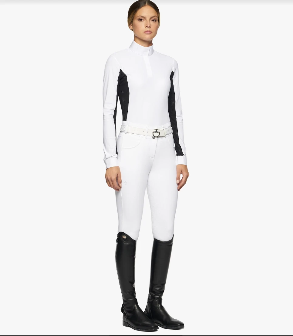 Cavalleria Toscana Women's Long Sleeve Competition Shirt With Perforated Inserts - POD255