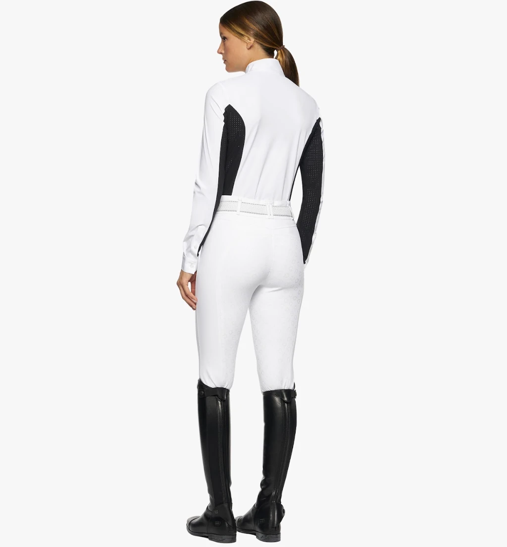 Cavalleria Toscana Women's Long Sleeve Competition Shirt With Perforated Inserts - POD255 - Image 2