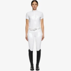Cavalleria Toscana Women's Performance Jersey S/S Zip Competition Polo - POD308