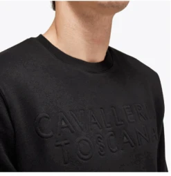 CAVALLERIA TOSCANA MEN’S SWEATSHIRT WITH RAISED LOGO