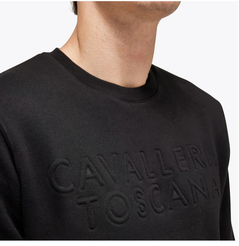 CAVALLERIA TOSCANA MEN’S SWEATSHIRT WITH RAISED LOGO