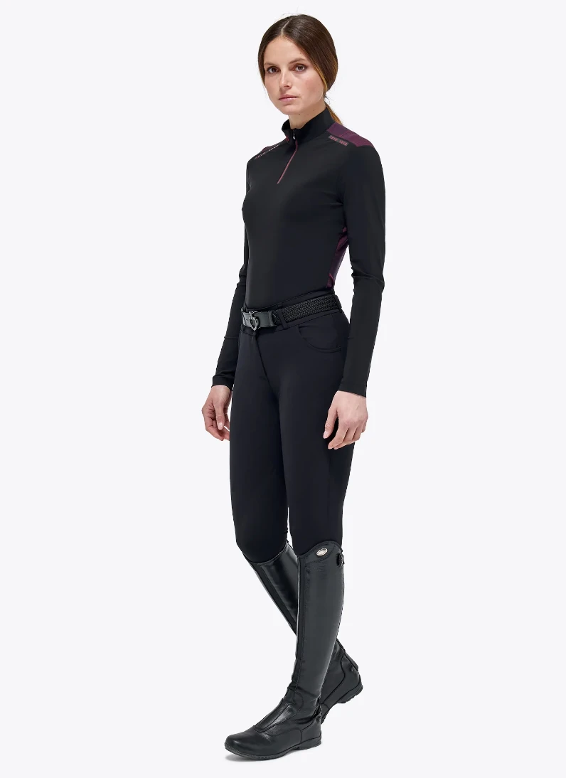 Cavalleria Toscana Revo Red Label Tech Knit L/S Zip Training Shirt - POD316 - Image 2