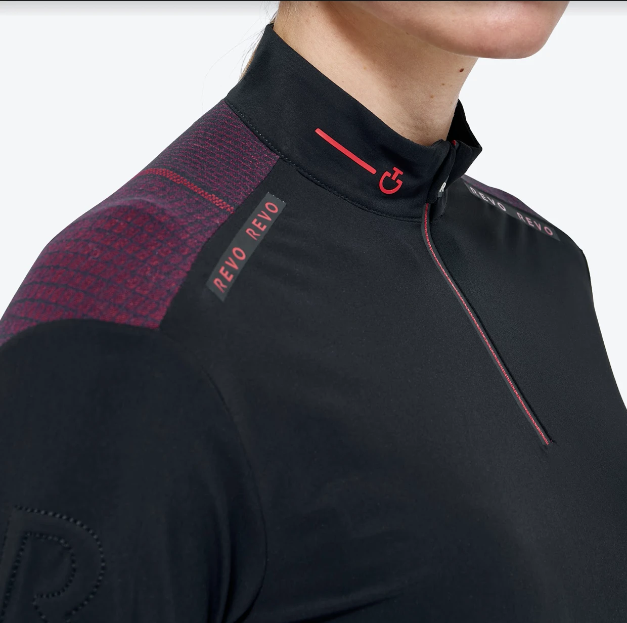 Cavalleria Toscana Revo Red Label Tech Knit L/S Zip Training Shirt - POD316 - Image 4