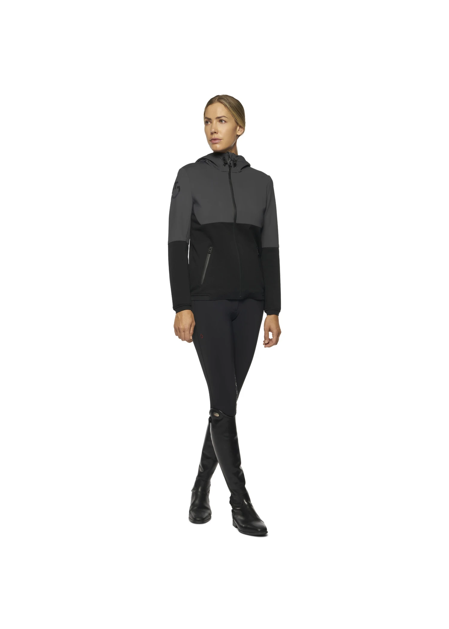 GID248 Cavalleria Toscana Women’s Jersey Bonded Wool Knit Hooded Softshell Jacket - Image 4