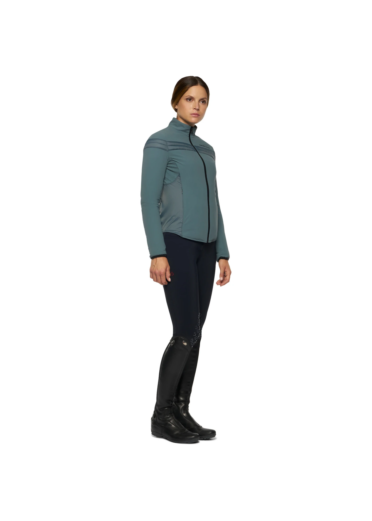 GID258 Cavalleria Toscana Women's Jersey And Nylon Stripe Lightweight Padded Jacket - Image 2