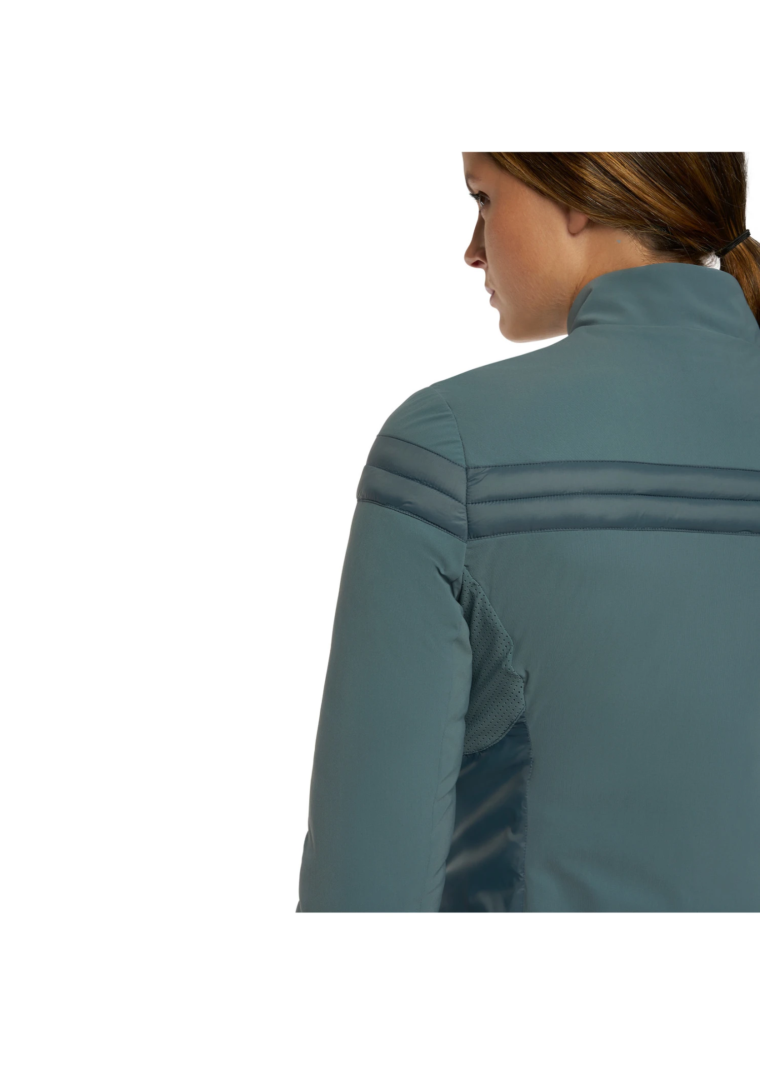 GID258 Cavalleria Toscana Women's Jersey And Nylon Stripe Lightweight Padded Jacket - Image 5