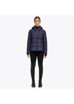 GID267 Cavalleria Toscana Matte Jersey Quilted Hooded Puffer Jacket
